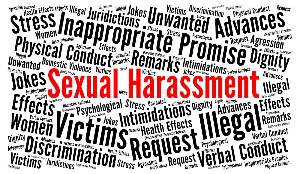 Sexual Assault vs Sexual Harassment in Canada: word cloud concept