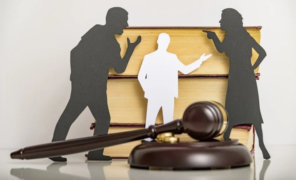 An Ontario courtroom setting representing the legal impact of false domestic assault accusations and criminal court proceedings.
